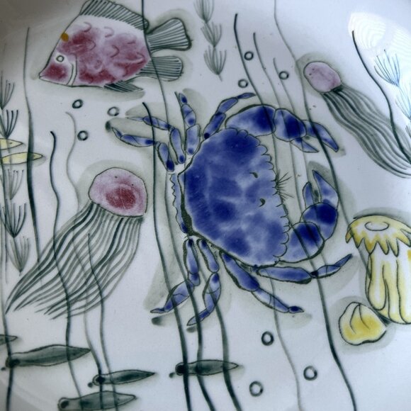 Arabia Finland Crayfish Hand Painted Single Deep Dinner Plate Anja Juurikkala - Picture 2 of 9